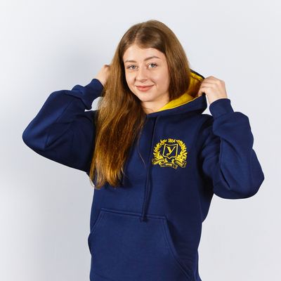 Hoodie with an embroidered emblem of the University